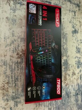 NEW WOLF TF800 RGB Gaming Controller Set with Red Accents